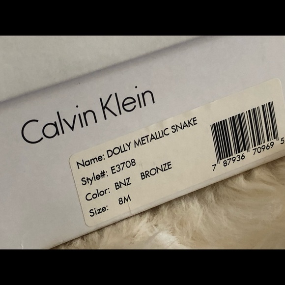 NIB! Calvin Klein “Dolly” Pumps. Brand new in box. Size 8M Snakeskin Metallic - Picture 6 of 6